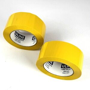 Yellow Uline S-386 Industrial Vinyl Safety Tape 2" x 36yds 6 mil LOT OF 2 ROLLS